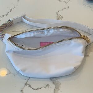 Stoney Clover White Belt Bag with Gold Zipper